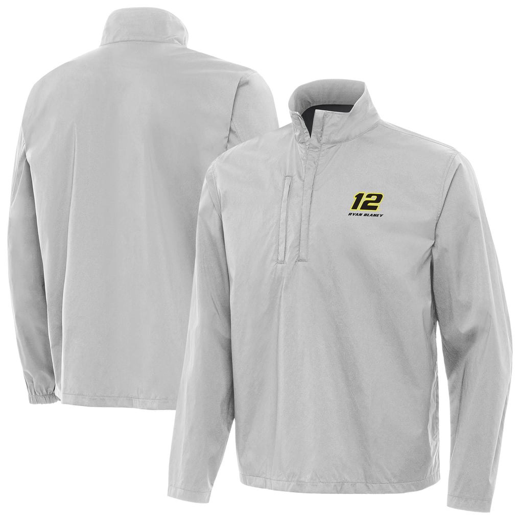  Ryan Blaney Antigua Brisk Quarter-Zip Pullover Jacket - Heather Gray